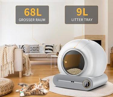 Arenero Autolimpiable - 🐾 Arenero Inteligente Bigotes Privé – Comodidad y limpieza para tu gato (Tamaño XL)
